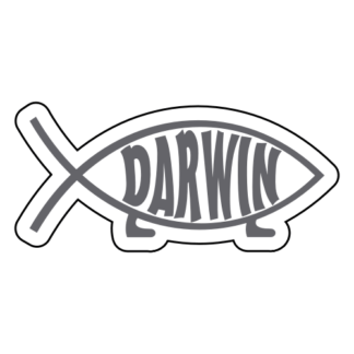 Darwin Fish Sticker (Grey)